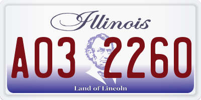 IL license plate A032260