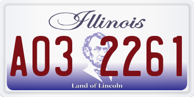 IL license plate A032261