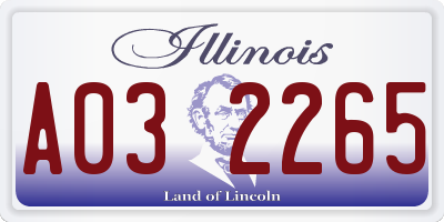 IL license plate A032265