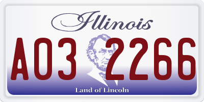 IL license plate A032266