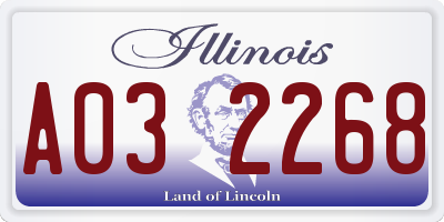 IL license plate A032268