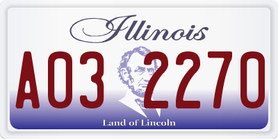 IL license plate A032270