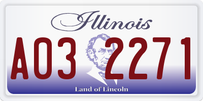 IL license plate A032271