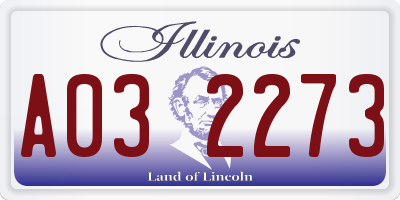 IL license plate A032273