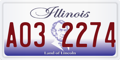 IL license plate A032274