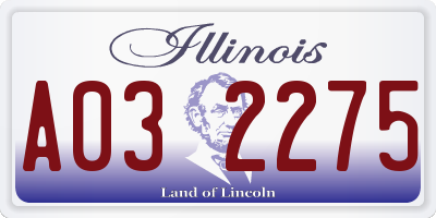 IL license plate A032275