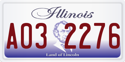 IL license plate A032276