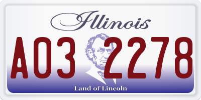 IL license plate A032278