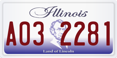 IL license plate A032281