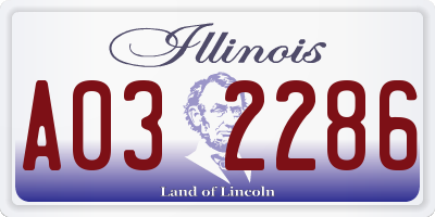 IL license plate A032286