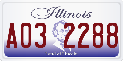 IL license plate A032288