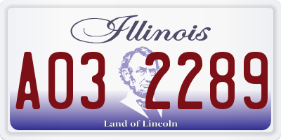 IL license plate A032289