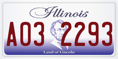 IL license plate A032293