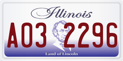 IL license plate A032296