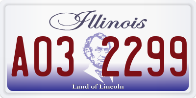 IL license plate A032299