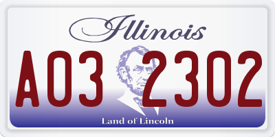 IL license plate A032302