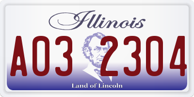 IL license plate A032304