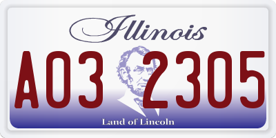 IL license plate A032305