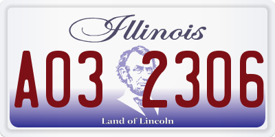 IL license plate A032306