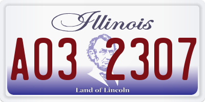 IL license plate A032307