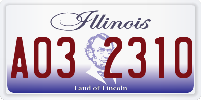 IL license plate A032310