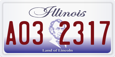 IL license plate A032317