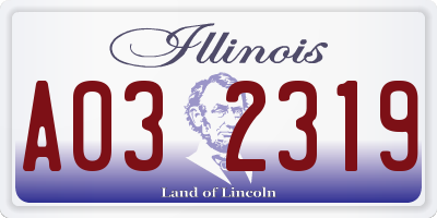 IL license plate A032319