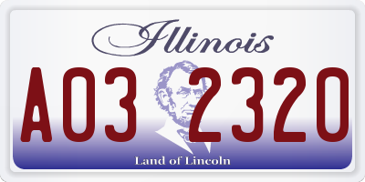 IL license plate A032320