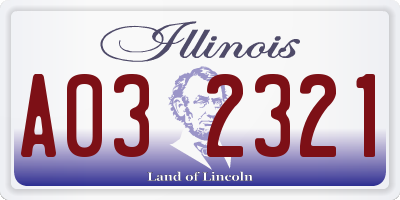 IL license plate A032321
