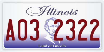 IL license plate A032322
