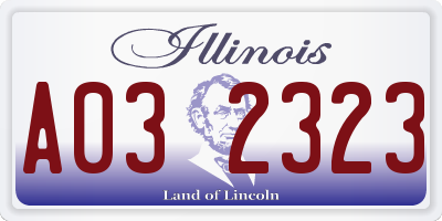 IL license plate A032323