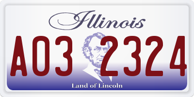 IL license plate A032324