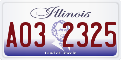 IL license plate A032325