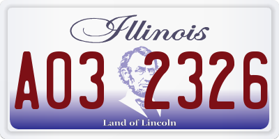 IL license plate A032326