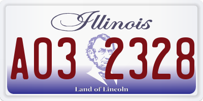 IL license plate A032328