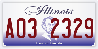IL license plate A032329