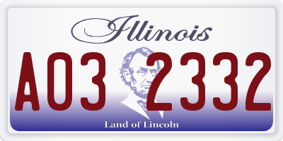 IL license plate A032332