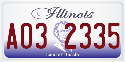 IL license plate A032335