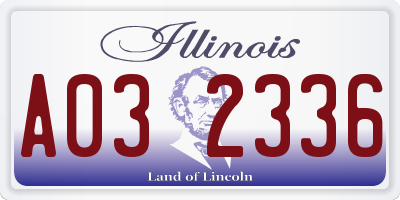 IL license plate A032336