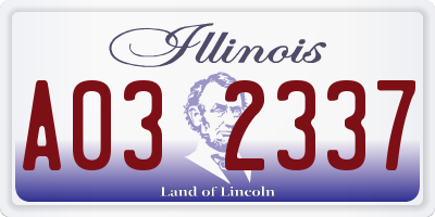 IL license plate A032337