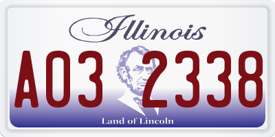 IL license plate A032338