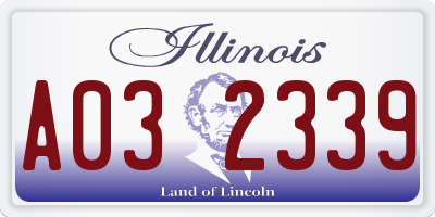 IL license plate A032339
