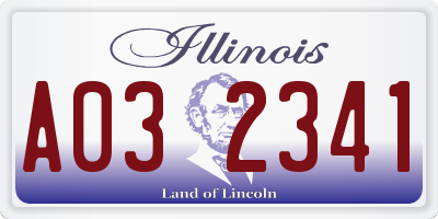 IL license plate A032341