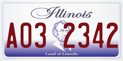IL license plate A032342