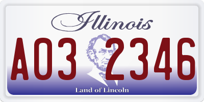 IL license plate A032346