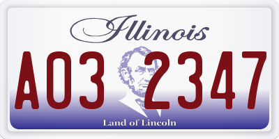 IL license plate A032347