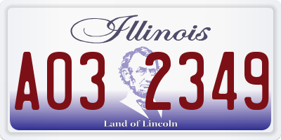 IL license plate A032349