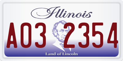 IL license plate A032354