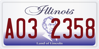 IL license plate A032358