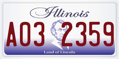 IL license plate A032359